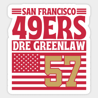 San Francisco 49ERS Greenlaw 57 American Flag Football Sticker